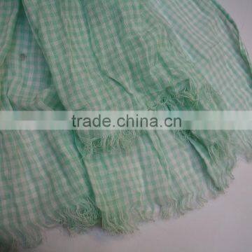 High Quality Plaid Scarf 100% Cotton Woman Scarf photo-5