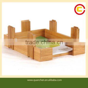 Stackable Three Layers Bamboo Office File Rack photo-2