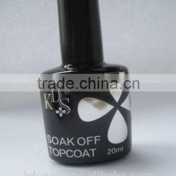 Soak off no mucus top coat gel for nail art