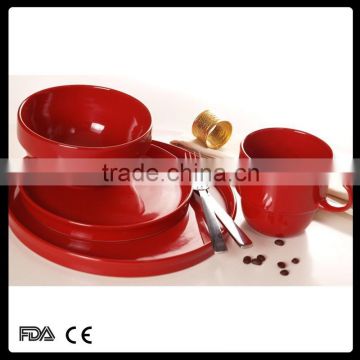 healthy food 16pcs single colorful glazed stoneware dinner set