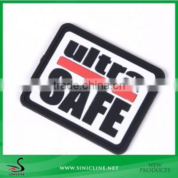 Sinicline Eco-friendly Embossed PVC Label/Patch For Clothing,Bag and Shoes