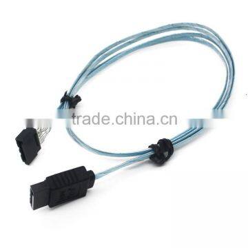 High speed factory metallic blue 7 pin serial ATA cable with custom logo