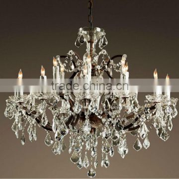 RUSTIC IRON & K9 CRYSTAL 18 lights CHANDELIER LARGE (800569)                        
                                                Quality Choice