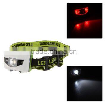 Mini 3 Mode 2 LED Red Flashlight Super Bright Headlight Headlamp Torch Lanterna with Headband Night Fishing Riding Cycling