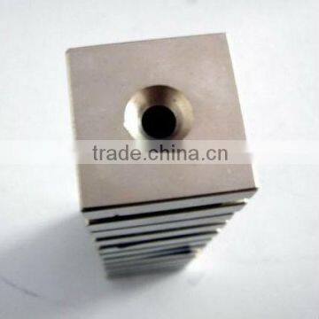 NdFeB Block Magnets with countersunk hole, L20*20*4mm, N42