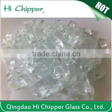 Reflective tempered fire pit glass chips for fireplace