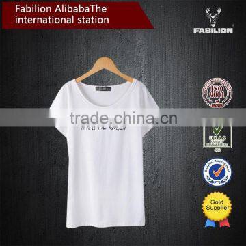 Summer Fashion Women's Clothing Collar Printing New Cotton of White t Shirt Women photo-1