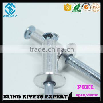 HOT SELLING OPEN END FACTORY RECESSED CROWN ALU/ST PEEL RIVETS photo-6