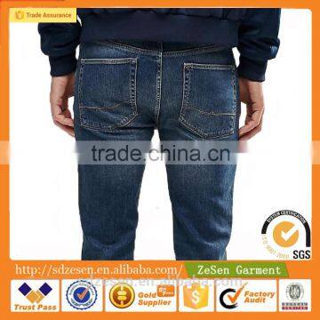 Men Custom Apparel Skinny Cropped Jeans Ripped Denim Pants With Extreme Rips In Blue Wash photo-5