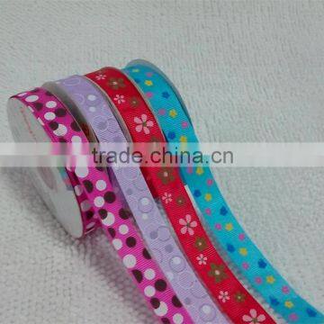 Supply floral flower ribbon printing for Crafts Cardmaking Sweet Trees baby theme printed ribbon for hair dress