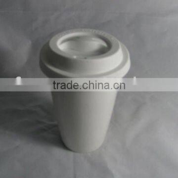 YF11005 ceramic travel coffee mug with silicon lid