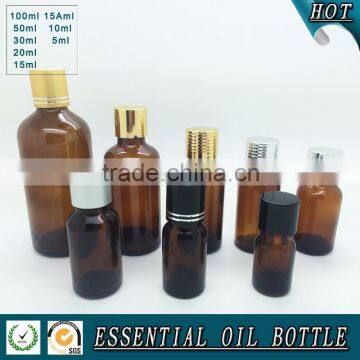 5ml 10ml 30ml 50ml 100ml amber glass essential oil bottle