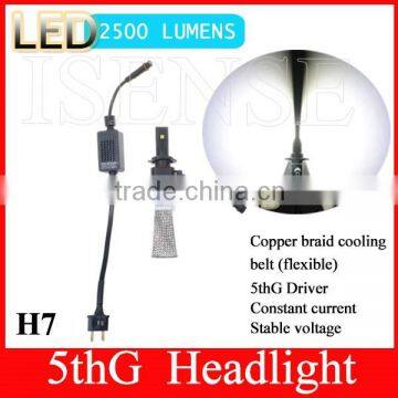 china guangzhou manufacure high power 5th generation 2500lumen led headlight bulb 9005 9006 H1 H3 H7 h7 led headlight