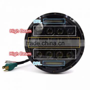 7inch 75W Round LED Headlight 6000LM Hi/Low Beam Head Light With Bulb DRL for Jeep Wrangler TJ LJ JK CJ-7 CJ-8 Scrambler Harley photo-3