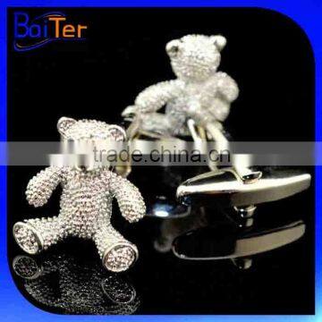 Fashion Novelty Cuff Link Brass Teddy Bear Cufflink Wholesale