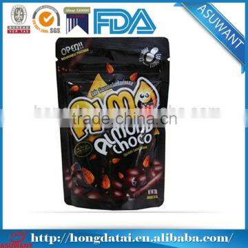 Nice printed moistureproof plastic foil zip lock bag for chocolate food