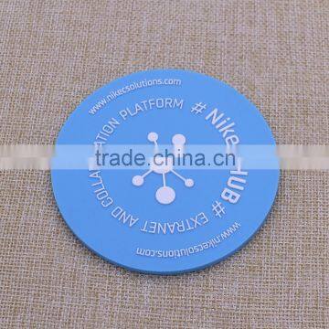 Promotion gift pvc silicone coaster embossed logo cup mat