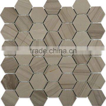 China grey marble hexagon mosaic tile