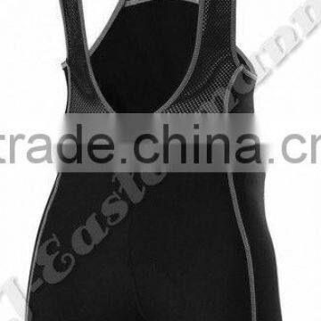 Black Custom Cycle Bib Short With Chamoise Pad and Mesh Lycra Fabric