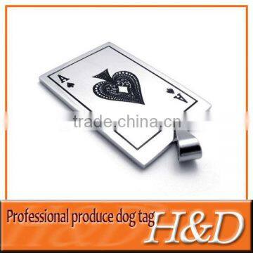 poker fashion wholesale stainless steel dog tag