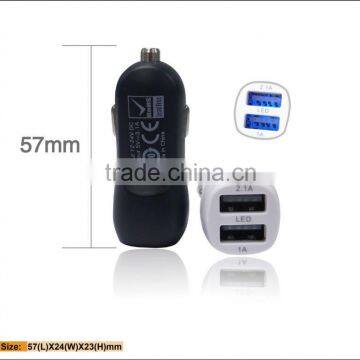 2013 Hi-quality mini dual USB car charger