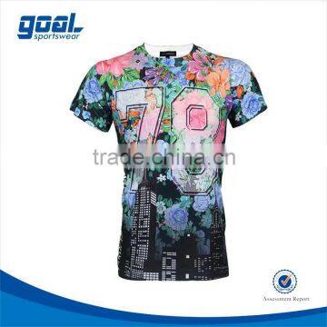 Dri fit sublimation printing high quality men polyester spandex t-shirts