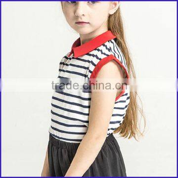 Custom-made New Design Kids Girls T Shirt with polo collar