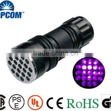 Pocket size 21LED 365nm uv flashlight