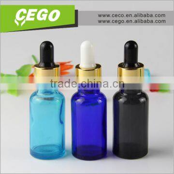 childproof and temper evident round black frosted glass dropper bottle