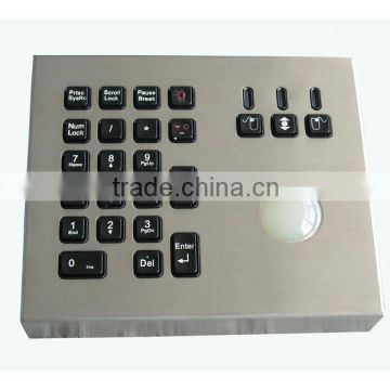 Movable stand alone numeric keypad with mechanical trackball