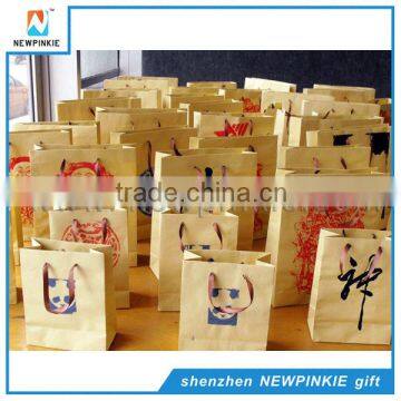 2016 New Fancy Recyclable Custom Logo Printed Kraft Recycle Paper Bag photo-6