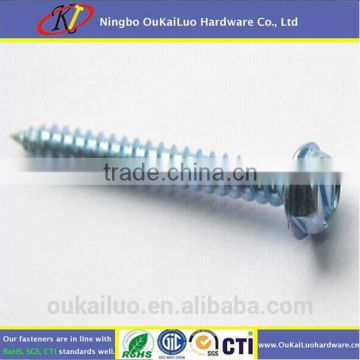 Hex slotted head blue zinc self tapping screw/ Cement board screw