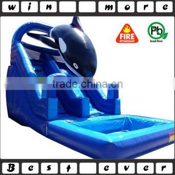 18 ft Giant Inflatable Whale Water Slide, Inflatable Water Slide Pool