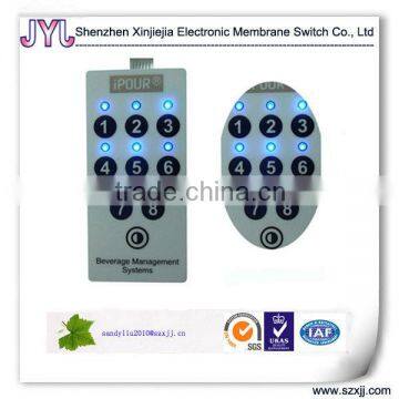 Blue LED digital embossed button touch membrane switches