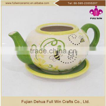 Wholesale decor painted OEM ceramic teapot flower planters