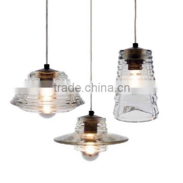 Cheer Lighting Wholesale the Pressed Glass Bowl Lens Tube Pendant Lamp