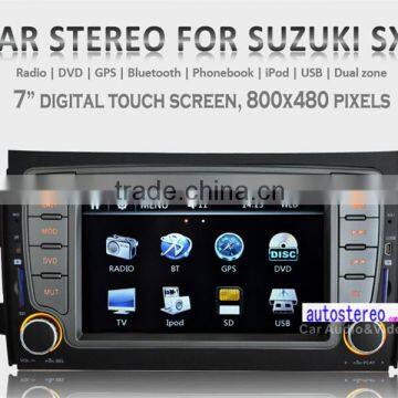 Autostereo Car Video Media System for SX4 GPS Navigation Bluetooth iPod Free Map Phonebook USB SD PIP Multi-languages