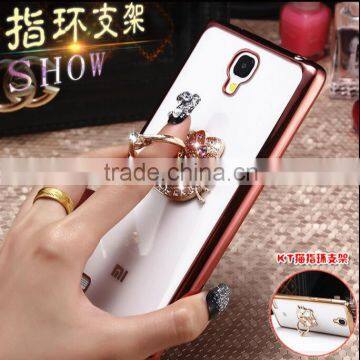 3D Cartoon Chrome Flower Ring Clip Metal Kickstand Soft TPU case For Xiaomi 5/4/3/MAX/Note/Redrice Note 3/2 etc