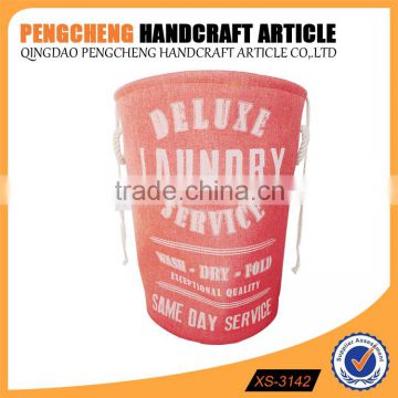 100% polyester pink color laundry basket