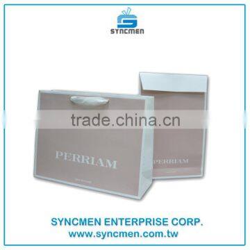 For Clothing With Printing Logo Customized White Kraft Paper Shopping Bags photo-2