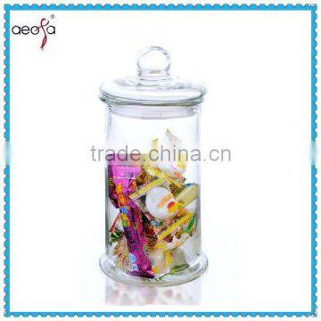 food grade round wholesale big glass container for food storage