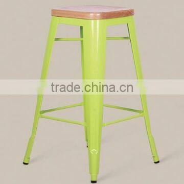 Vintage Industrial Stripped and Polished Meta French Style Cafe Bar Stool photo-3