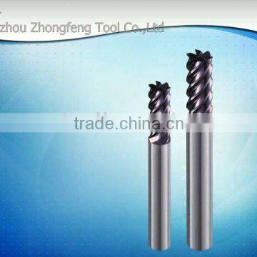 Tungsten carbide high hardness end mill