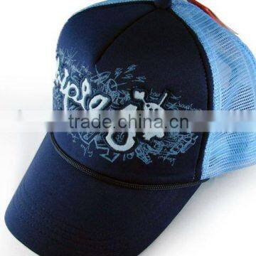 printing and embroidery 100% cotton baseball mesh cap