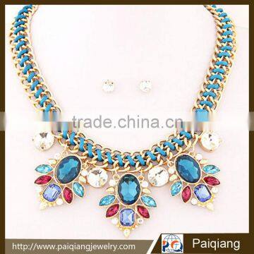 Unique design luxury gemstone necklace and earrings jewelry sets