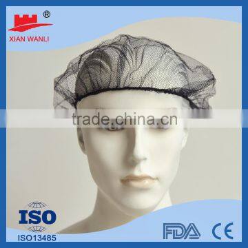 made in China kinds of Disposable nonwoven hair net Nylon hairnet for hospital manufactuer