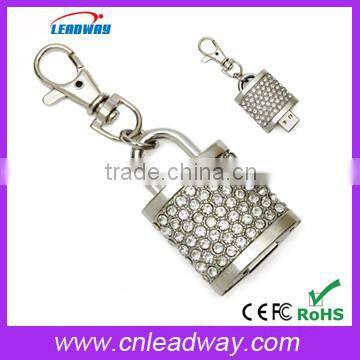 Crystal Padlock USB Stick Flash Drive with Necklace Wedding Favors Gifts