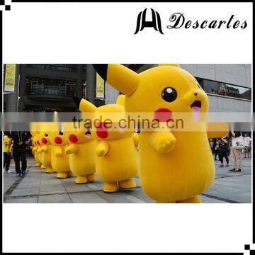 Famous cartoon custom Pikachu plush costume, Pikachu walking costume for adults