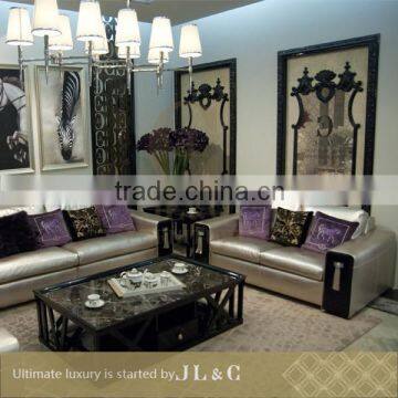 Living Room Furniture Sectional Sofa Full Grain Leather Sofa From JL&C Luxury Home Furniture New Sofa Designs photo-3