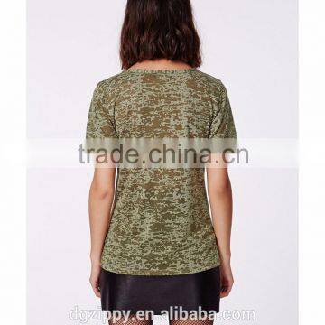 China Wholesale V Neck t Shirt Oversized Fit Custom t Shirt for Woman photo-5